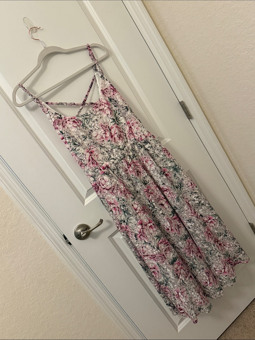 torrid Pink and Green Floral Spaghetti Strap Dress